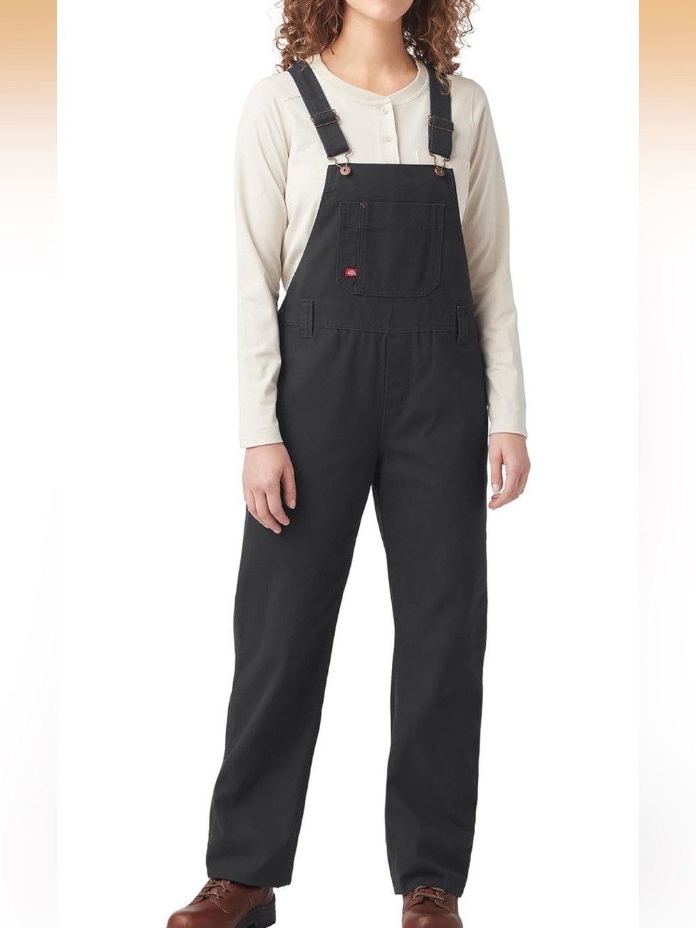 Dickies Relaxed Fit Bib Overalls FB206RBK womens plus size rinsed black NWT